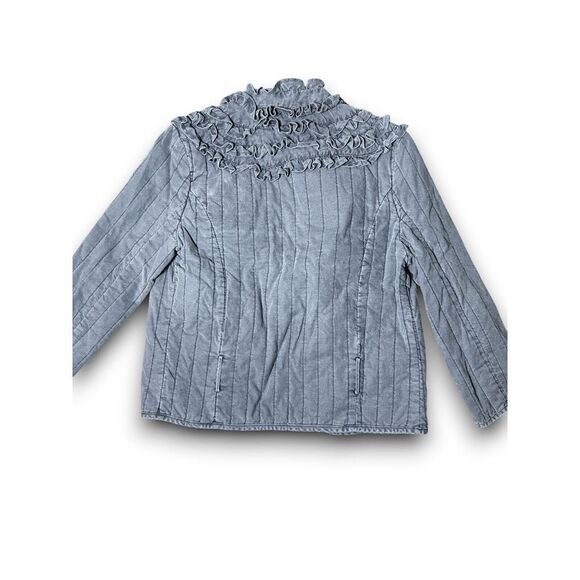 Nick and Mo Denim Inspired Ruffle Jacket Girls Size M Feminine Girly Cute Unique - Picture 3 of 9